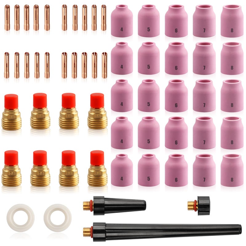 Alffun 58 PCS TIG Welding Torch Kit 040"~1/8" Gas Lens Setup WP-9/20/25 - Image 1